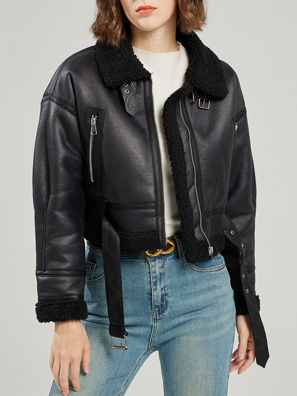 Ailegogo sügistalv naiste retro lahtised paksud, soojad kunstlammast karusnahast jope Tänavarõivad Naiste tõmblukuga vöömantel välisrõivad