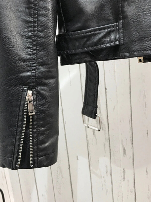 Ženska motociklistička jakna od umjetne kože Proljetna ulična odjeća Bikerski kožni kaput s printom grafita Ženska gornja odjeća s patentnim zatvaračem na rever