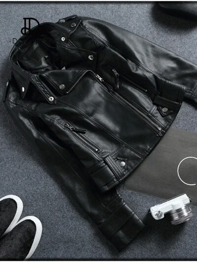 Jakne za žene Jesen Ženska PU jakna Modni crni kratki kaput 2024 Tanak gornji dio motocikla na rever Ležerna jakna od umjetne kože