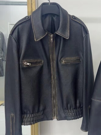 Napredne jakne od imitacije ovčje kože za žene proljeće 2024. Nova motoristička jakna u retro vintage stilu Kožna jakna Ženski kaput