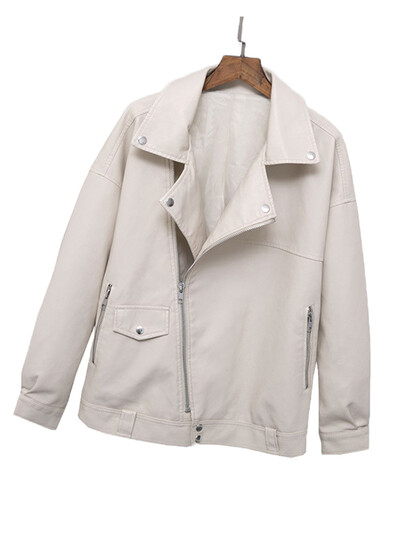 FTLZZ uus sügisene naiste kunstnahast jakk Mootorratturite Pu-nahast mantel, must vaba BF stiilis naiste välirõivad