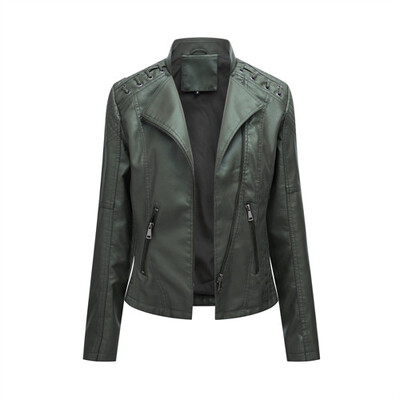 PU jakna u 12 boja Ženski kaput s patentnim zatvaračem Ženska kožna jakna S-4XL Crvena Ljubičasta Crni kaput Ženska gornja odjeća Plavo Žuta