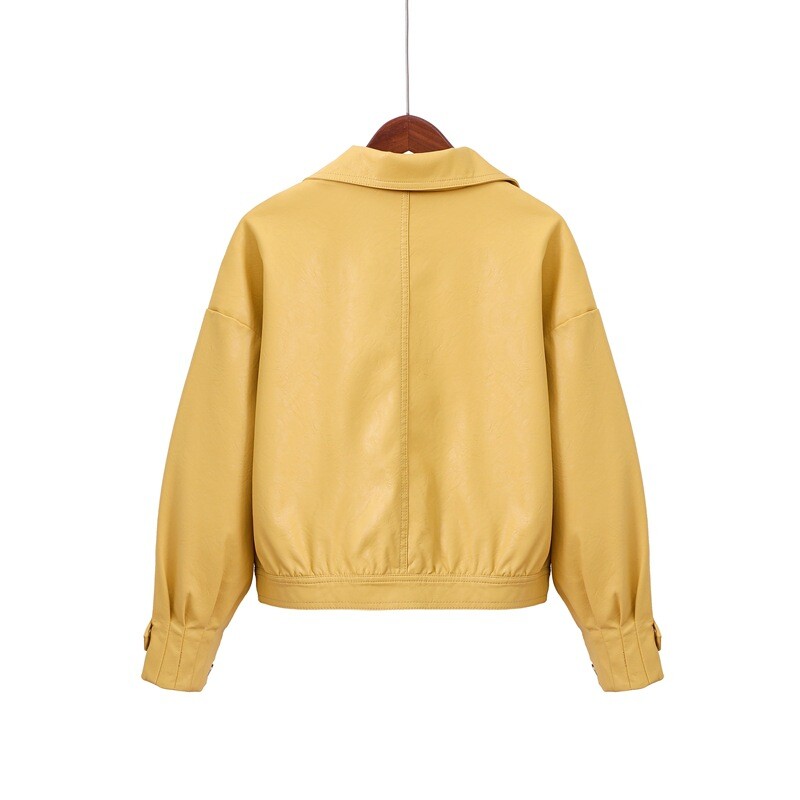 Labava ženska jakna od umjetne kože Novi motociklistički kratki kaput bez PU-a Proljetno-jesenska odjeća