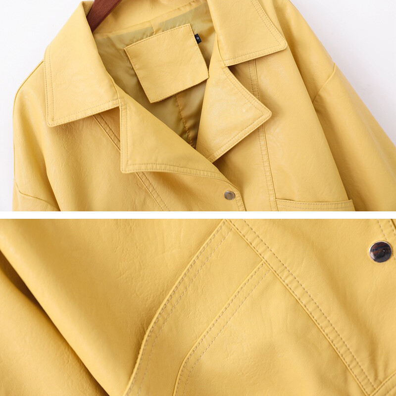 Labava ženska jakna od umjetne kože Novi motociklistički kratki kaput bez PU-a Proljetno-jesenska odjeća