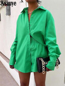 Nsauye Lounge Wear Women 2022 Ležerno plavo odijelo Overszied široke majice dugih rukava i mini kratke hlače Trenirka dvodijelni set