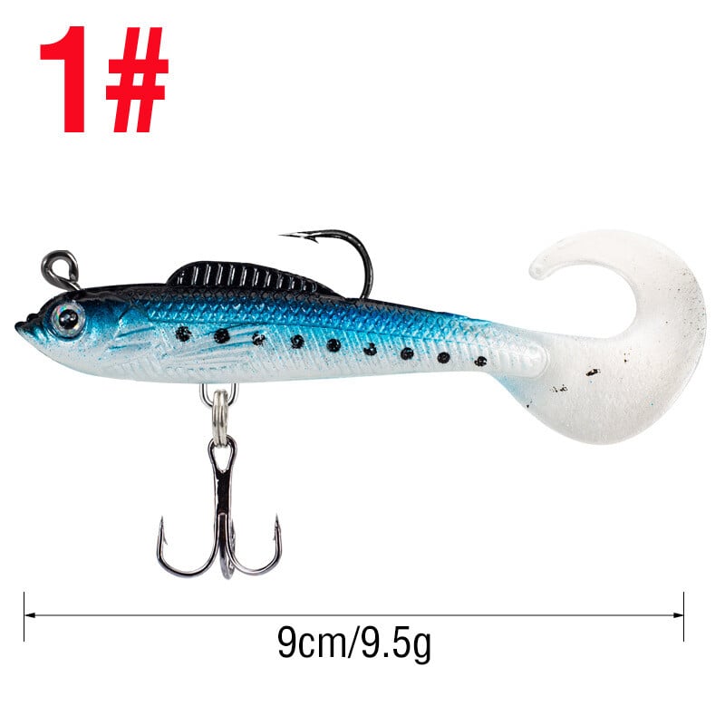 Μολύβδινο ψάρι σε σακουλάκι με σγουρή ουρά 9,5 g Luya δόλωμα μαλακό δόλωμα για ψάρεμα μεγάλων αποστάσεων δόλωμα γλυκού νερού διασυνοριακή πώληση