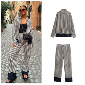 PB&ZA 2024. Proljeće Nova ženska moda temperamentna ležerna labava i svestrana košulja širokih nogavica s printom cvijeća