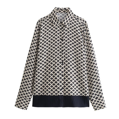 PB&ZA 2024. Proljeće Nova ženska moda temperamentna ležerna labava i svestrana košulja širokih nogavica s printom cvijeća