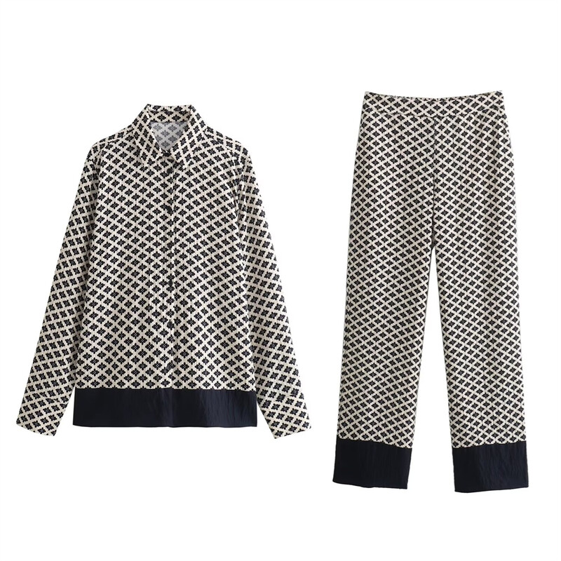 PB&ZA 2024. Proljeće Nova ženska moda temperamentna ležerna labava i svestrana košulja širokih nogavica s printom cvijeća