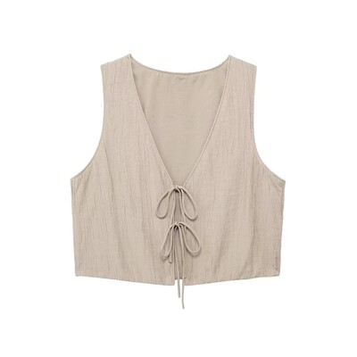 TRAFZA Woman Vintage tvirtų liemenių sijonų rinkiniai Elegantiškas lankas, suvarstomas apkarpytas liemenė + aukštu juosmeniu sutraukiamas sijonas laisvalaikio apranga gatvės apranga