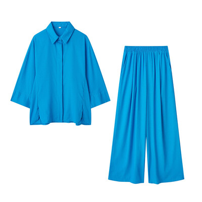 TFMLN 2-dijelni novi kompleti hlača širokih nogavica za žene 2024. Modne široke ležerne majice Top žensko odijelo Dvodijelni komplet ženske odjeće