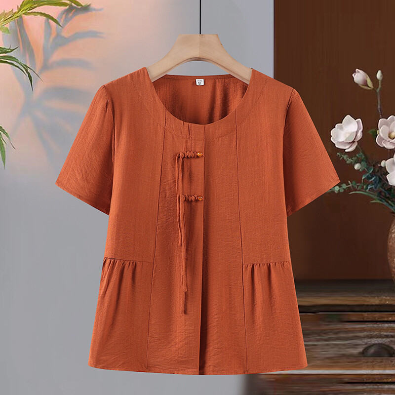 Dvodijelni komplet majica kratkih rukava + duge hlače Ljetno odijelo 2024. Ženska modna ležerna odjeća velikih veličina s kratkim rukavima, klasična pletena odjeća s kopčom