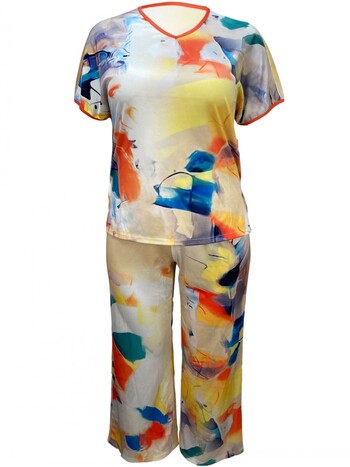 Γυναικεία σετ 2 τεμαχίων 2024 New Arrival Plus Size Summer matching sets Print Two Pieces Sets Top Παντελόνια Κοστούμια Στολές Ρούχα