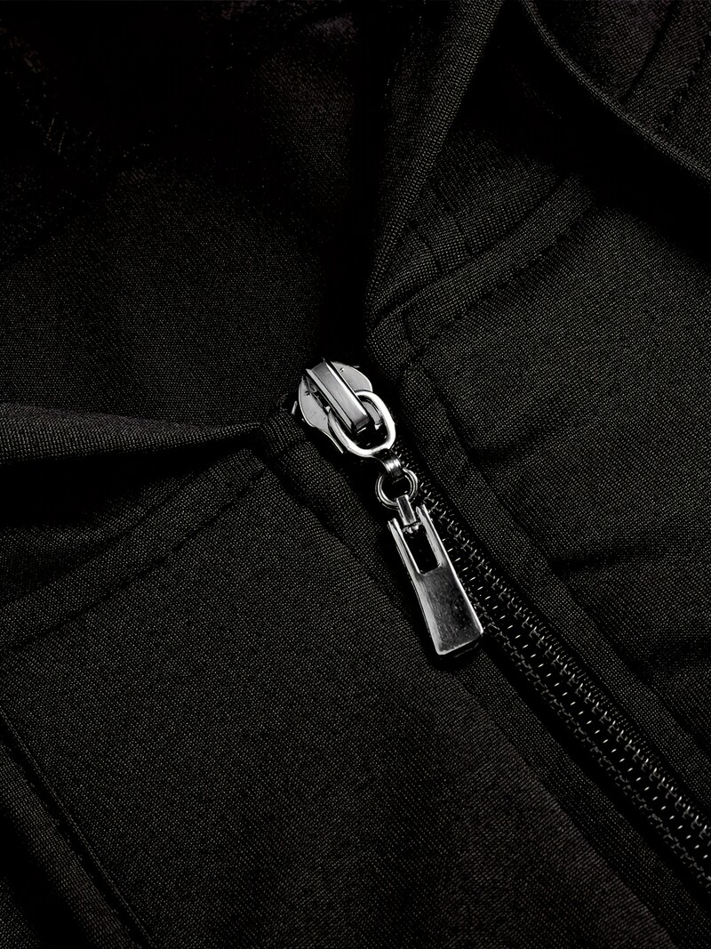 Komplet jakne i hlača s kapuljačom i hlačama s patentnim zatvaračem, ženski plus, srednje rastezljiva sportska odjeća, set od 2 komada