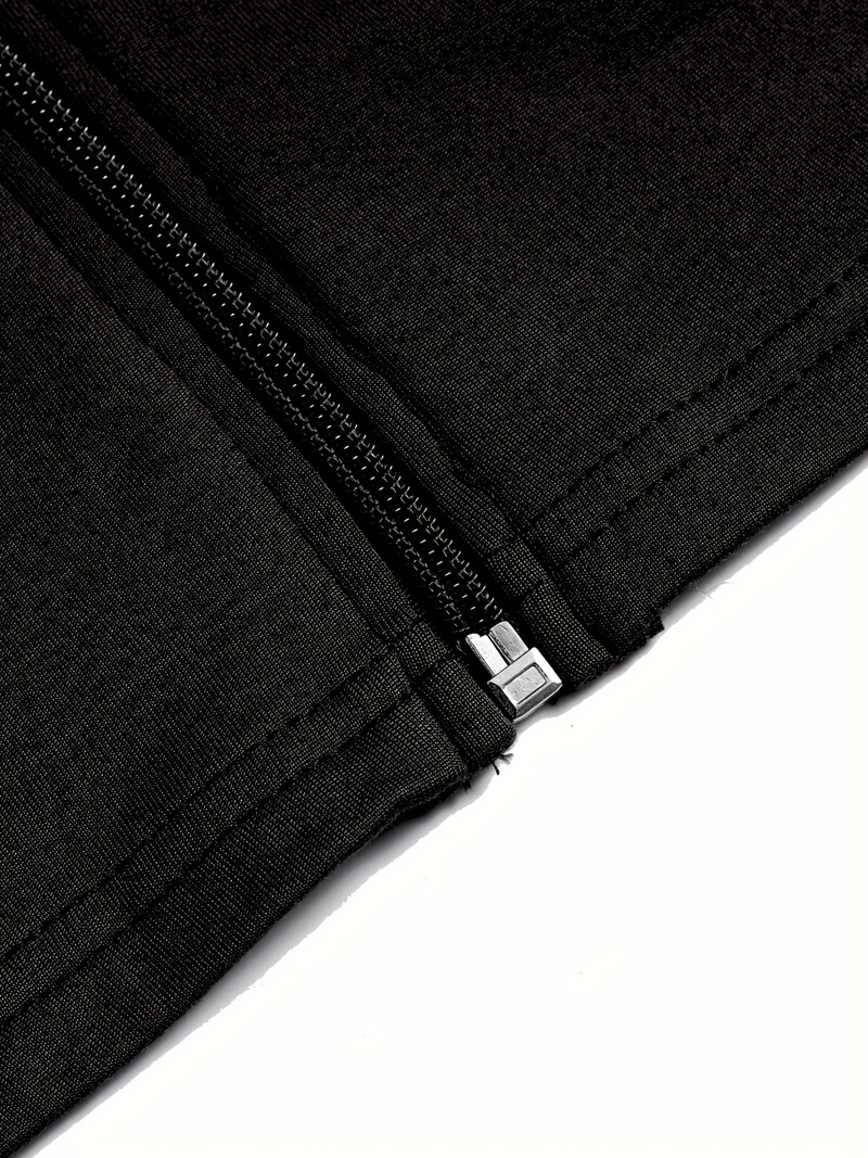 Komplet jakne i hlača s kapuljačom i hlačama s patentnim zatvaračem, ženski plus, srednje rastezljiva sportska odjeća, set od 2 komada