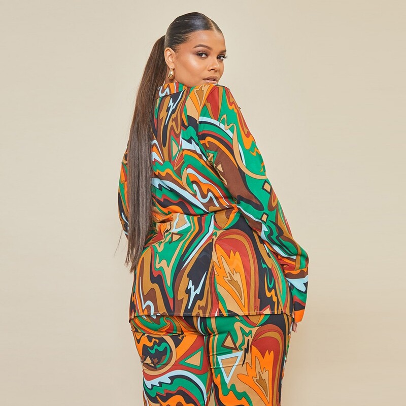 Γυναικεία αθλητική φόρμα SOMO Plus Size Μακρυμάνικα πουκάμισα + παντελόνια σέξι σετ δύο τεμαχίων casual outfits Χονδρική Dropshipping