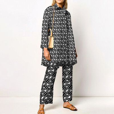 Proljetna i jesenska ženska košulja s dugim rukavima, modna osobnost, trendy brand, 3D digitalni ispis, ležerna ženska odjeća