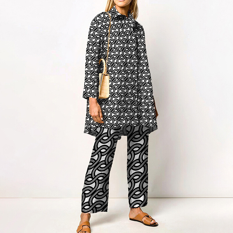 Proljetna i jesenska ženska košulja s dugim rukavima, modna osobnost, trendy brand, 3D digitalni ispis, ležerna ženska odjeća