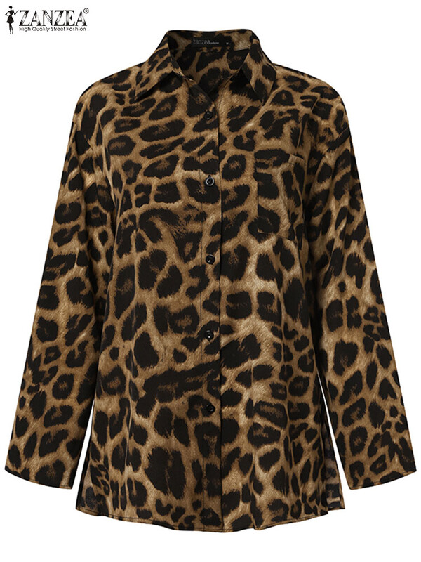 2024 ZANZEA Vintage kompleti hlača Ljetna ženska moda leopard print ležerne široke majice i hlače Kompleti hlača širokih nogavica 2 KOM.