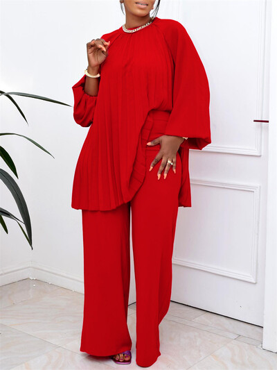 Wmstar kaheosaline naiste komplekt, avara ülaosa ja pükste komplektid, laia säärega langevad riided, uued sobivad dressirõivad, hulgimüük 2023. aasta