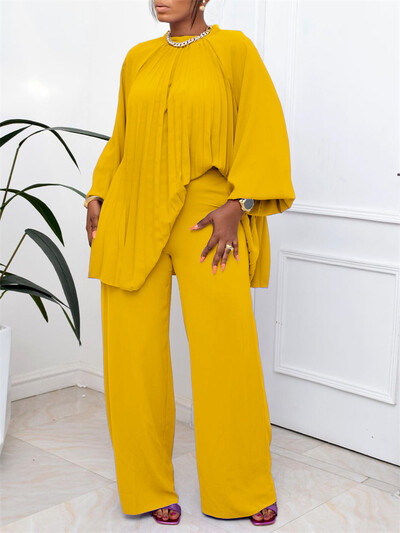 Wmstar kaheosaline naiste komplekt, avara ülaosa ja pükste komplektid, laia säärega langevad riided, uued sobivad dressirõivad, hulgimüük 2023. aasta