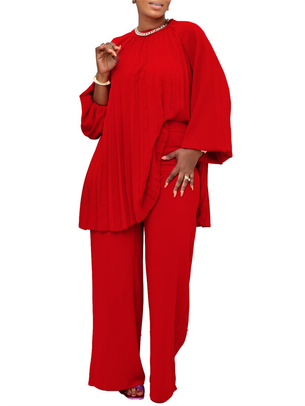 Wmstar kaheosaline naiste komplekt, avara ülaosa ja pükste komplektid, laia säärega langevad riided, uued sobivad dressirõivad, hulgimüük 2023. aasta