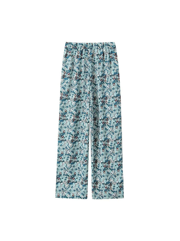 TELLHONEY Moda femeie guler rever cu dantelă cu pliuri Top talie elastică culori contrastante pantaloni ocazional pentru femeie set două piese