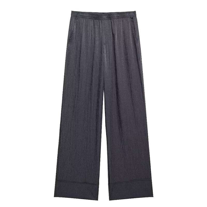 TRAF Kompleti hlača širokih nogavica za žene 2-dijelni modni široki gornji dio košulje na vezanje Žensko odijelo 2-dijelni set ženske odjeće