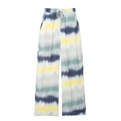 TRAFZA Ženske bluze s printom na kravatu Kompleti hlača Košulja dugih rukava Ležerne ravne hlače visokog struka Modna odjeća za visoke ulice