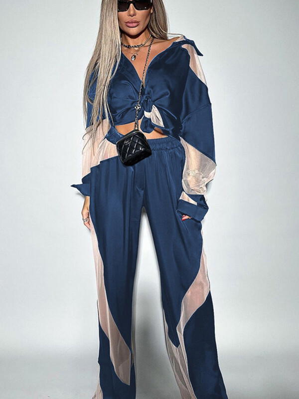 Mumaroho 2023 Ženski set hlača Jesen Zima Patchwork široka odjeća Dvodijelni odgovarajući set za žene