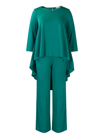 Дамски ежедневен комплект Ежедневен комплект с кръгло деколте Свободно неправилно горнище, модни едноцветни панталони Дамски есенно-зимен ежедневен комплект от две части