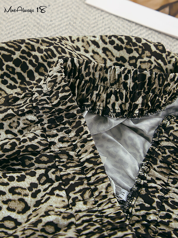 Mnealways18 Elegantni ženski kompleti hlača s leopard uzorkom jesen zima 2024. Elegantne hlače širokih nogavica Odjevne kombinacije prevelikih dvodijelnih košulja