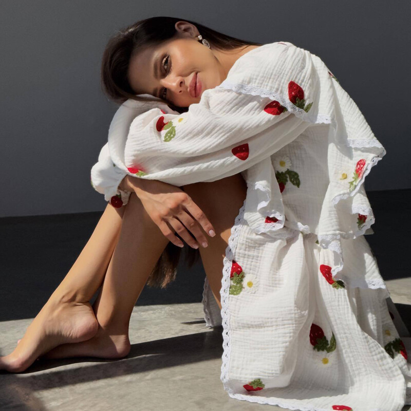 Komplet dvodijelnih suknji Ženski ljetni pamučni i laneni gornji dijelovi s V-izrezom i mini suknje Ženski ležerni slatki kompleti haljina