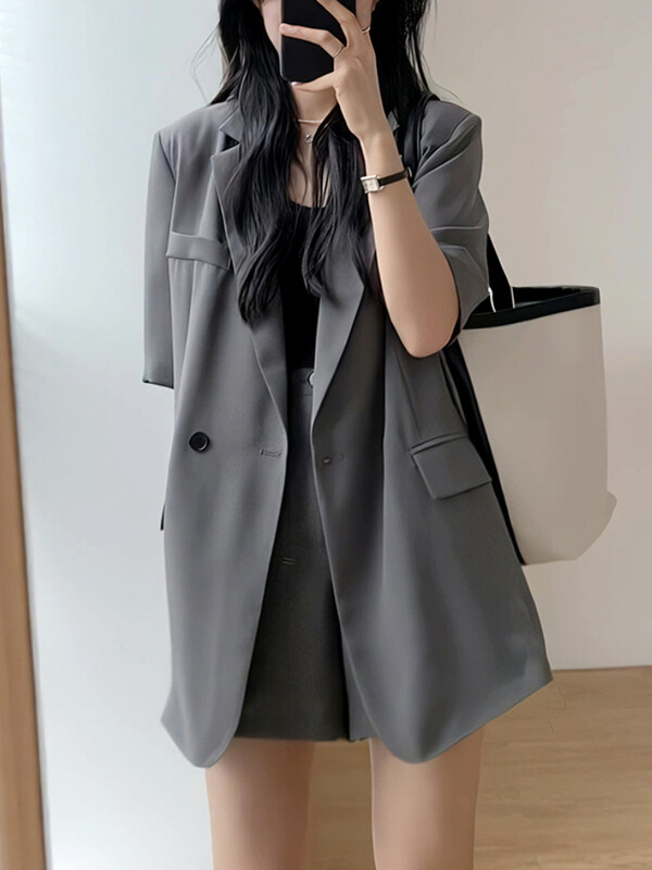 Γυναικείο σορτς σορτς καλοκαιρινό vintage casual loose μπουφάν Blaser Κομμάτια κοντό παντελόνι Γυναικεία κορεατική μόδα 2 τεμάχια