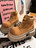 European Station Vintage Ženske jesen 2024. Nove male kratke čizme s debelim potplatom u britanskom stilu