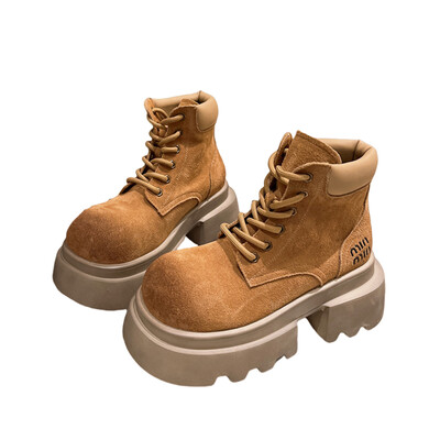 European Station Vintage Ženske jesen 2024. Nove male kratke čizme s debelim potplatom u britanskom stilu