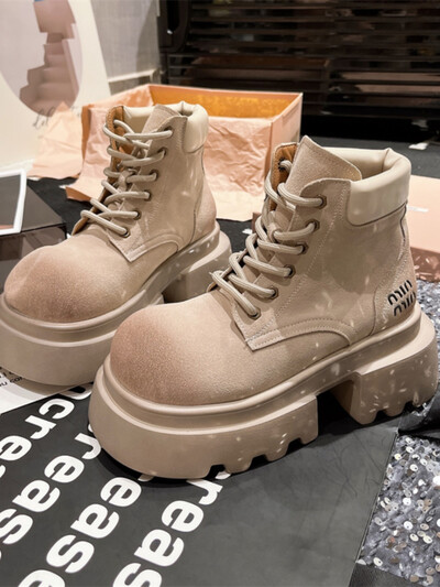 European Station Vintage Ženske jesen 2024. Nove male kratke čizme s debelim potplatom u britanskom stilu