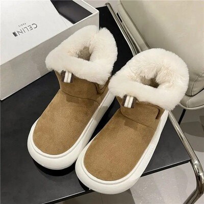 Paksendatud fliisvoodriga naiste talvesaapad soojad puuvillased kingad Fire Bread kingad kunstnahast ülemine talvehooaeg