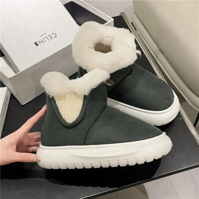 Paksendatud fliisvoodriga naiste talvesaapad soojad puuvillased kingad Fire Bread kingad kunstnahast ülemine talvehooaeg