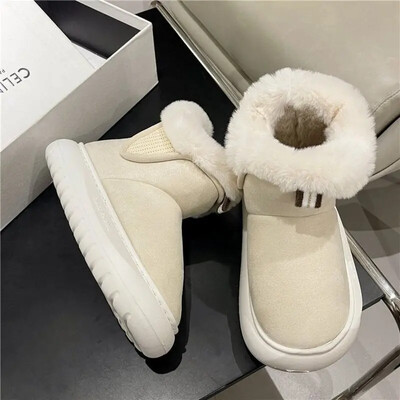 Paksendatud fliisvoodriga naiste talvesaapad soojad puuvillased kingad Fire Bread kingad kunstnahast ülemine talvehooaeg