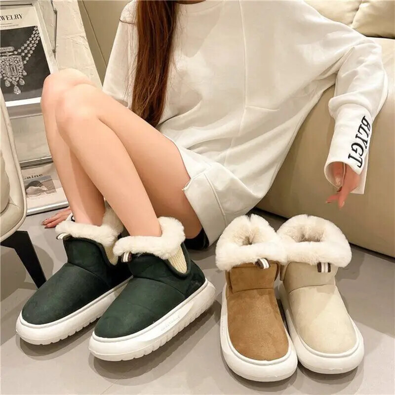 Paksendatud fliisvoodriga naiste talvesaapad soojad puuvillased kingad Fire Bread kingad kunstnahast ülemine talvehooaeg