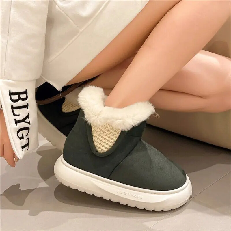 Paksendatud fliisvoodriga naiste talvesaapad soojad puuvillased kingad Fire Bread kingad kunstnahast ülemine talvehooaeg