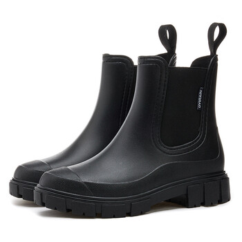 Γυναικείες αδιάβροχες μπότες Νέου στυλ Elastic Mouth Ankle Boots Mid Top Rain Παπούτσια Αντιολισθητικά για εσωτερικούς χώρους Chelsea Water Boot Woman