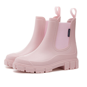 Γυναικείες αδιάβροχες μπότες Νέου στυλ Elastic Mouth Ankle Boots Mid Top Rain Παπούτσια Αντιολισθητικά για εσωτερικούς χώρους Chelsea Water Boot Woman