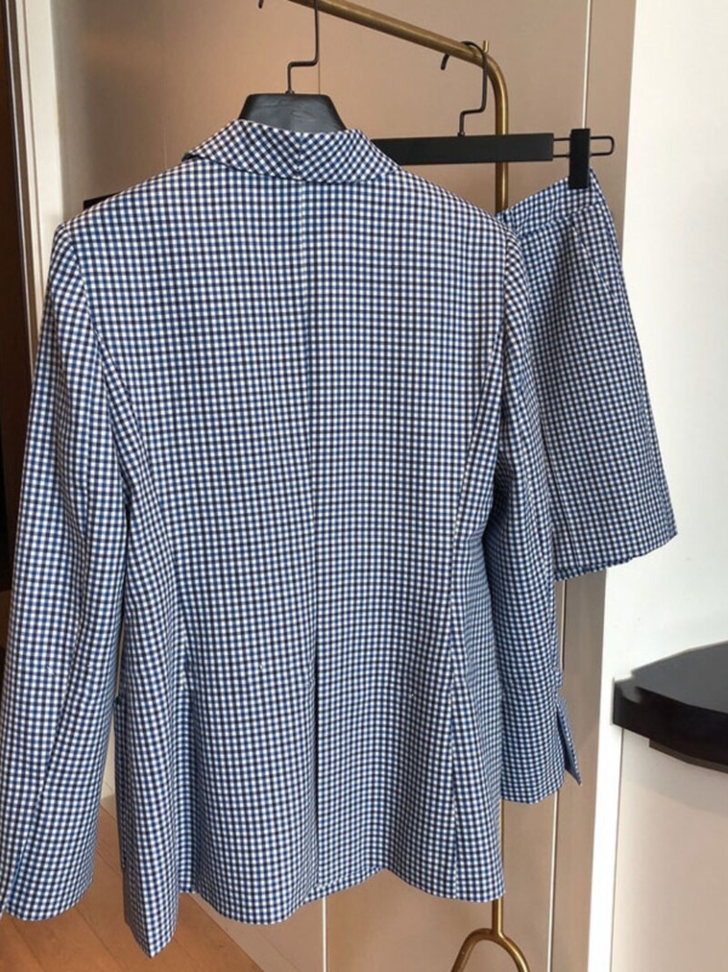 2024 Модно яке Костюм за жени Блейзър с дълъг ръкав и къси панталони Комплект от две части Корейски стил Есенно пролетно облекло Дрехи