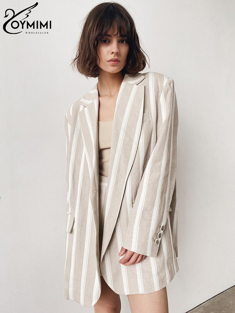 Oymimi modni široki print uredski kompleti kratkih hlača za žene Elegantni 2-dijelni sako dugih rukava s kratkim hlačama visokog struka Ženska odijela