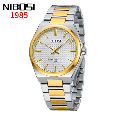 Ceas de lux pentru bărbați de marca NIBOSI Ceas de cuarț luminos din oțel inoxidabil Ceasuri de sport ocazionale impermeabile pentru bărbați reloj hombre
