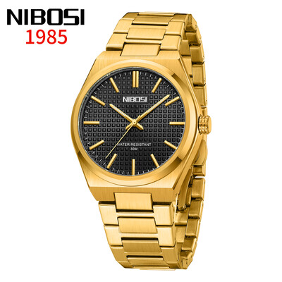 Ceas de lux pentru bărbați de marca NIBOSI Ceas de cuarț luminos din oțel inoxidabil Ceasuri de sport ocazionale impermeabile pentru bărbați reloj hombre