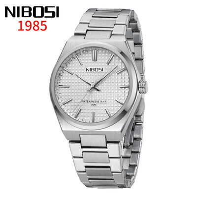 Ceas de lux pentru bărbați de marca NIBOSI Ceas de cuarț luminos din oțel inoxidabil Ceasuri de sport ocazionale impermeabile pentru bărbați reloj hombre