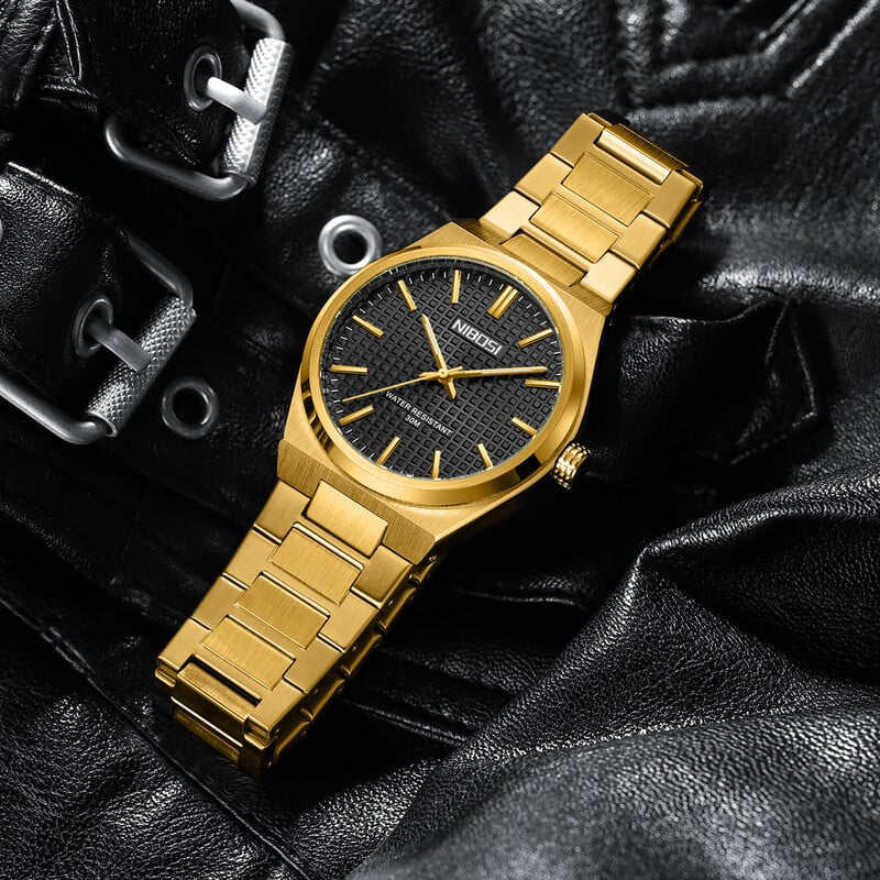 Ceas de lux pentru bărbați de marca NIBOSI Ceas de cuarț luminos din oțel inoxidabil Ceasuri de sport ocazionale impermeabile pentru bărbați reloj hombre
